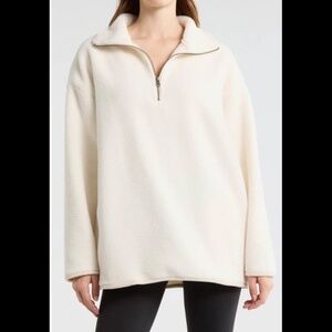 Free People Coco Faux Shearling Pullover Sweatshirt NWT